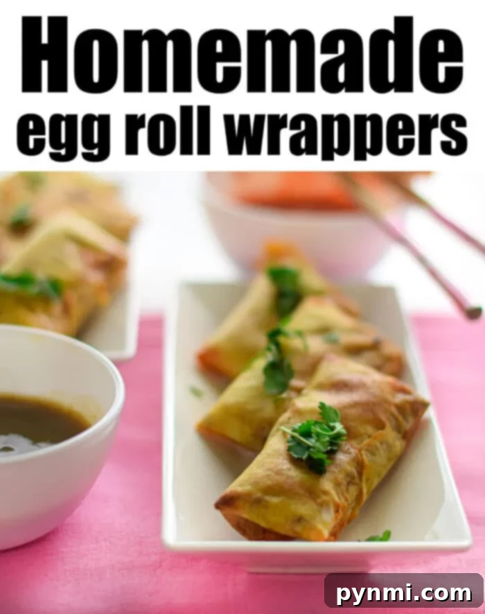Crispy Homemade Egg Roll Wrappers from Scratch 9 Homemade Egg Roll Wrappers being rolled out on a counter
