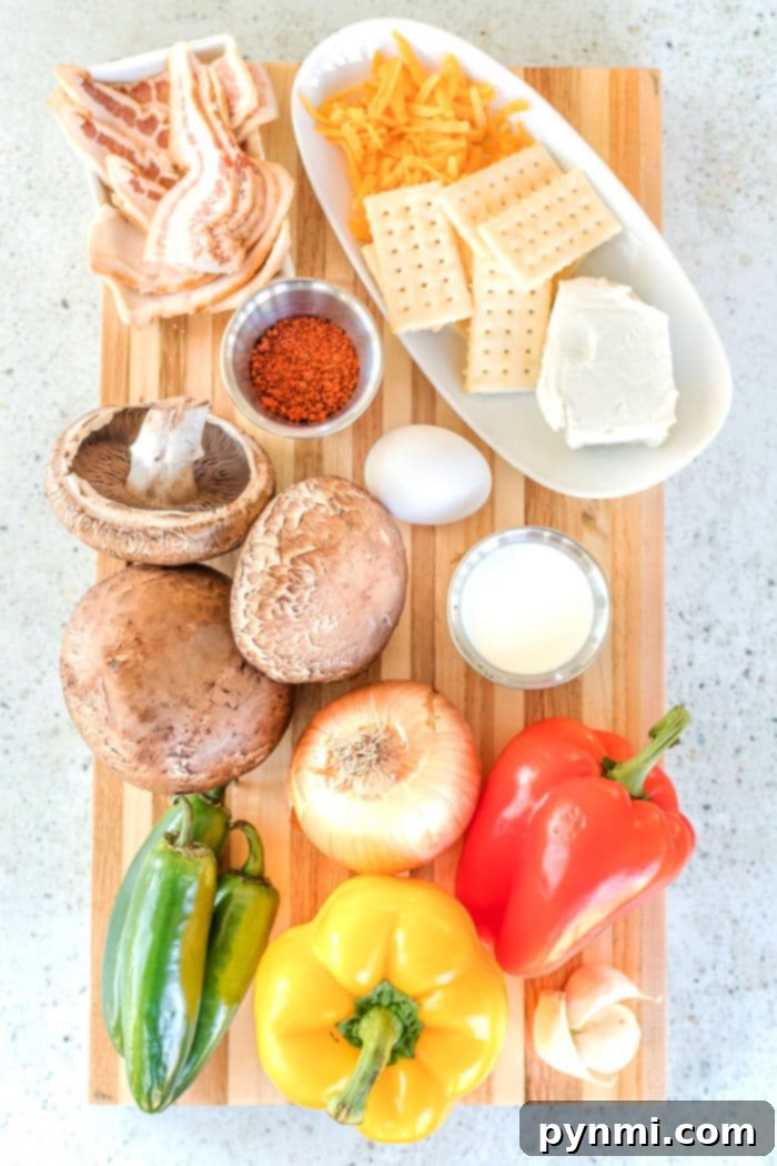 Crispy Air Fryer Stuffed Mushrooms 4 stuffed mushrooms