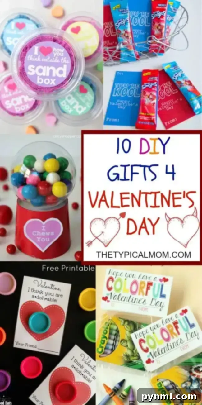Valentine's Day Fun: Free Printable Tags & Treats 2 A vibrant display of easy, healthy, and candy-free Valentine treats for kids, featuring cereal, marshmallows, and various crafts, alongside free printables perfect for school giveaways.