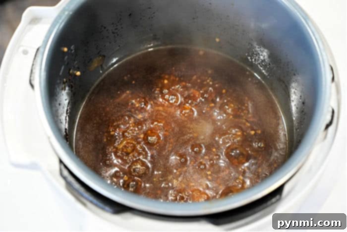 Pot of bubbling liquid ready for gravy
