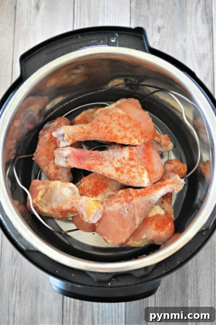 No Thaw Instant Pot Chicken Legs 5 Ninja Foodi frozen chicken legs, demonstrating versatility.