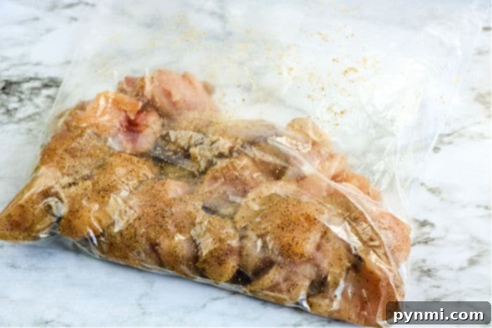 Bold Black Pepper Chicken 4 Chicken marinating with black pepper and spices