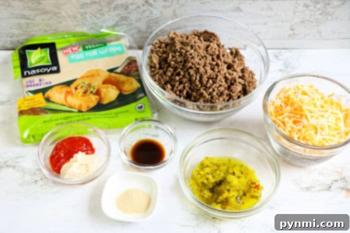 Crispy Beef Egg Rolls 4 Air Fryer Cheeseburger Egg Rolls