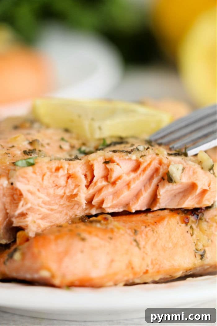Frozen Salmon in Air Fryer with Lemon Pepper seasoning, ready to be served.