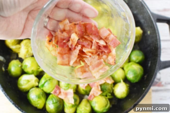 Perfect Pan-Seared Brussels Sprouts 4 brussel sprouts and bacon