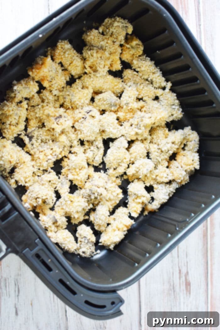 Crispy Air Fryer Oysters 9 Air-fried oysters, showcasing the delicious results from a Ninja Foodi.
