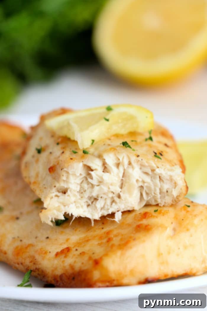Perfect Air Fryer Mahi Mahi 2 Crispy Air Fryer Mahi Mahi fillet, seasoned and cooked to perfection