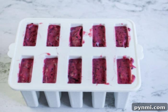 A collection of fresh berry popsicles arranged artfully, emphasizing the homemade quality and the vibrant appeal of natural fruit flavors.