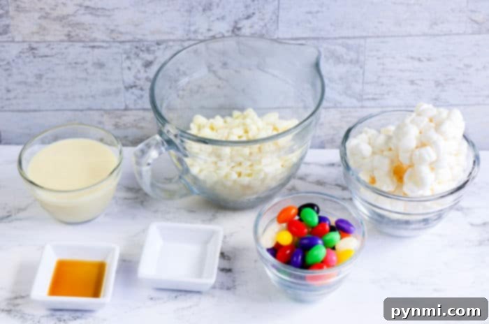 Creamy Microwave White Chocolate Fudge 3 Jelly Bean Fudge with colorful toppings