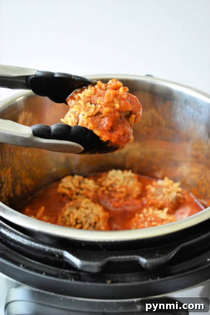 Effortless Instant Pot Porcupine Meatballs 10 Instant Pot Porcupine Meatballs, perfectly cooked and saucy