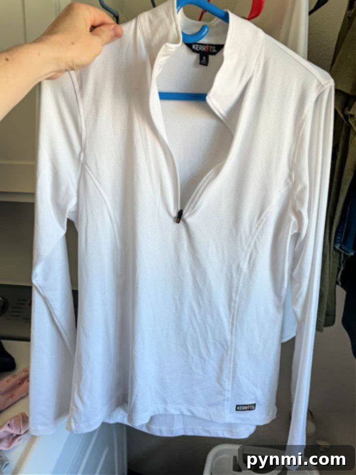 Clean white shirt after stain removal