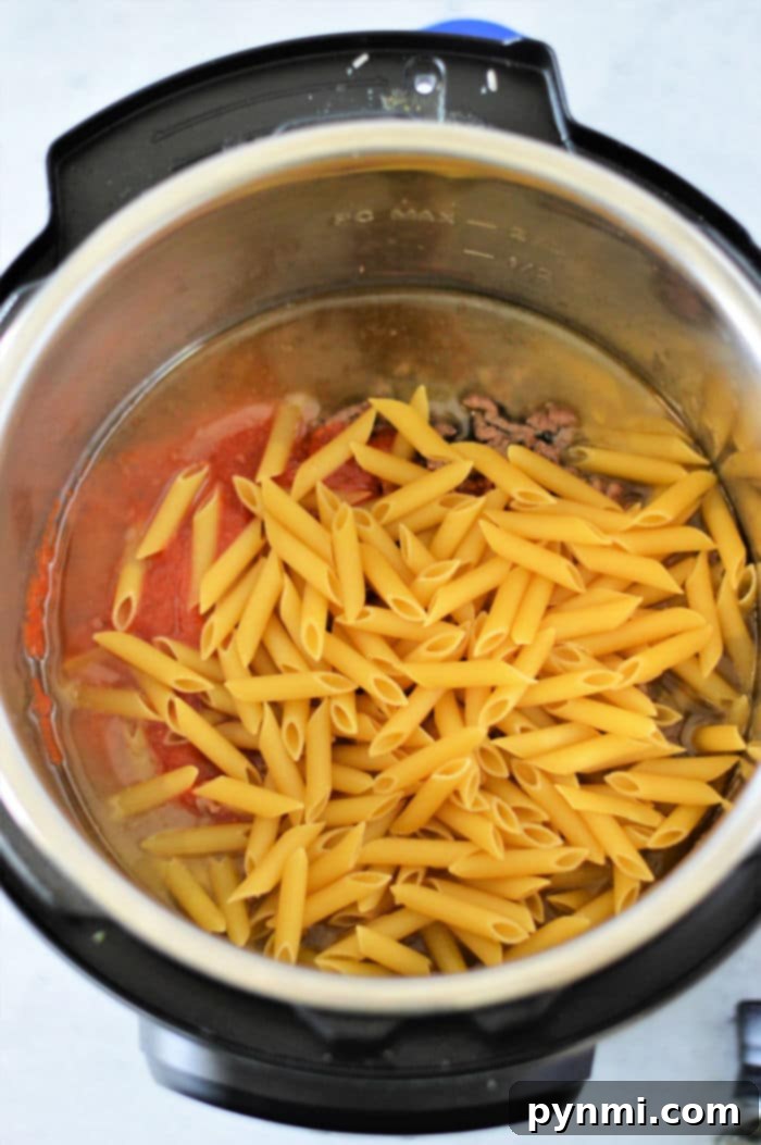 penne pasta in instant pot ready to serve