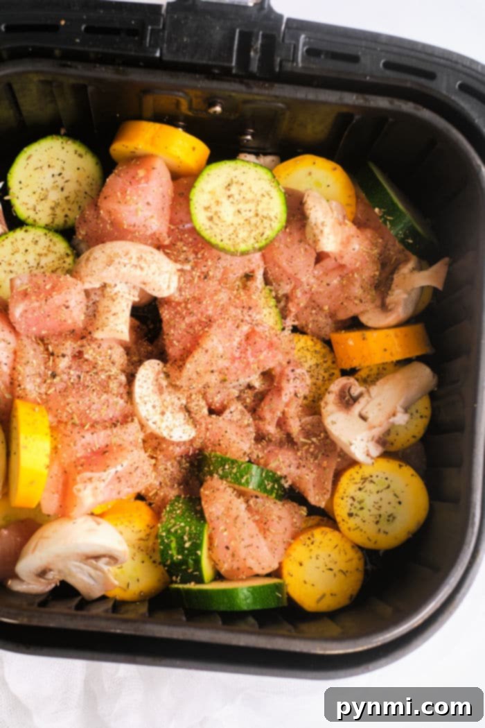 Crispy Air Fryer Chicken and Roasted Vegetables 7 ninja foodi chicken and vegetables