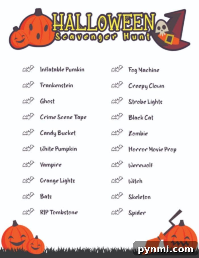 Printable Spooky Halloween Treasure Hunt 2 printable halloween scavenger hunt