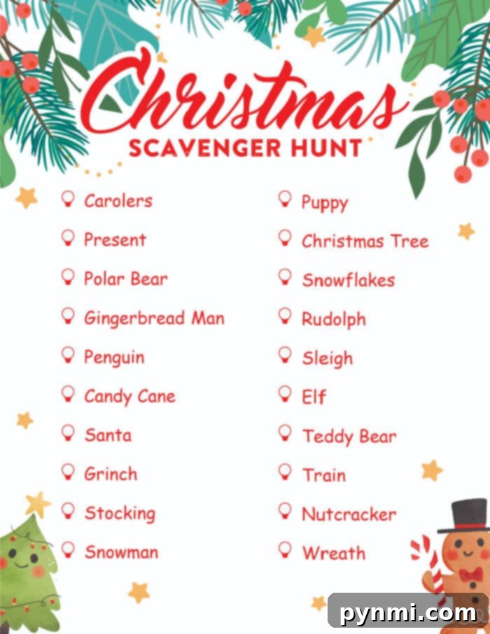 Magical Christmas Treasure Quest 2 Printable Christmas Scavenger Hunt for Kids and Adults