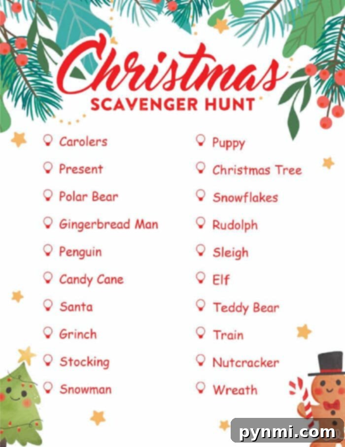 Magical Christmas Treasure Quest 6 Free Printable Christmas Scavenger Hunt game instructions