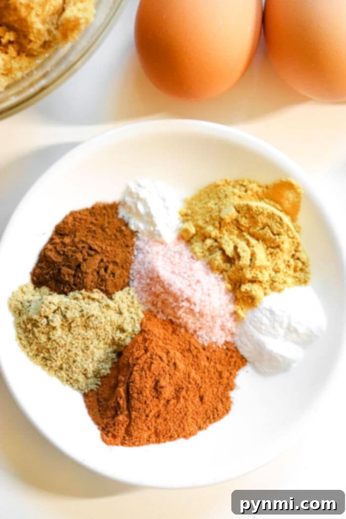 Close-up of freshly ground homemade gingerbread spice mix, vibrant and fragrant.