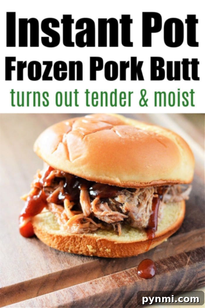 Frozen Pork Butt Instant Pot ready to be cooked