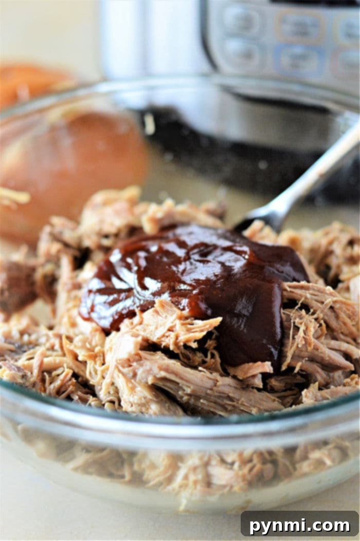 Ninja Foodi shredded pork, ready to be served