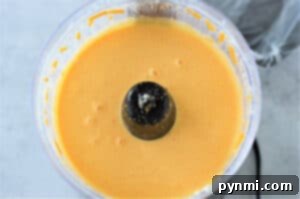 Blended cheese sauce mixture for Velveeta copycat recipe.