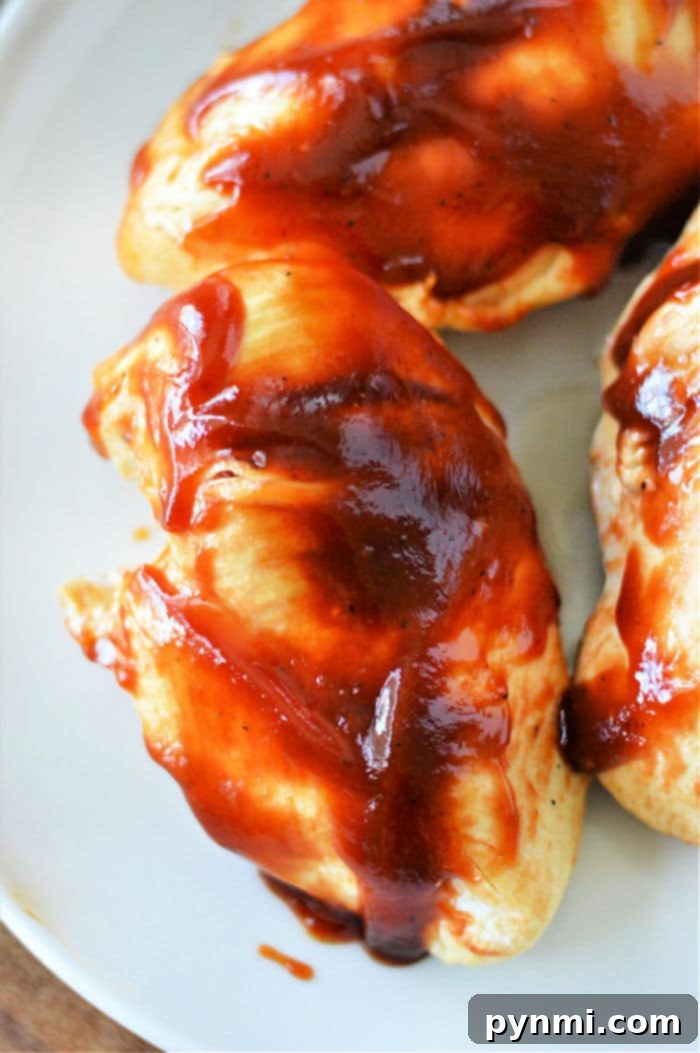 Instant Pot Frozen Chicken Breast with Sauce, garnished and ready to serve