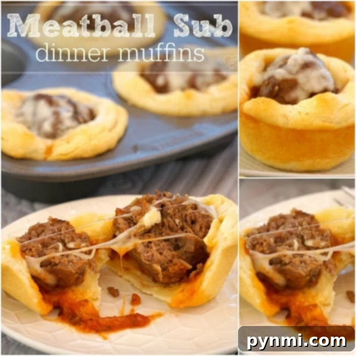 Muffin tin meatball subs and other great muffin tin recipes for dinner and dessert. Assortment of muffin tin meals including meatball subs, perfect for dinner.