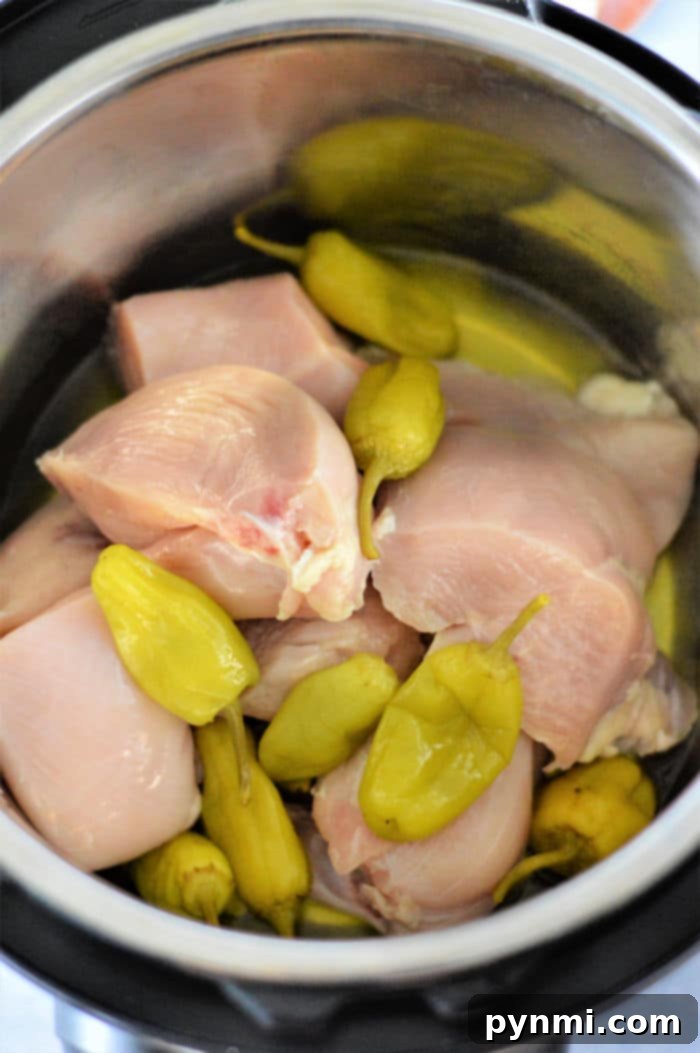 Easy Instant Pot Mississippi Chicken 4 Instant Pot Mississippi Chicken with shredded chicken