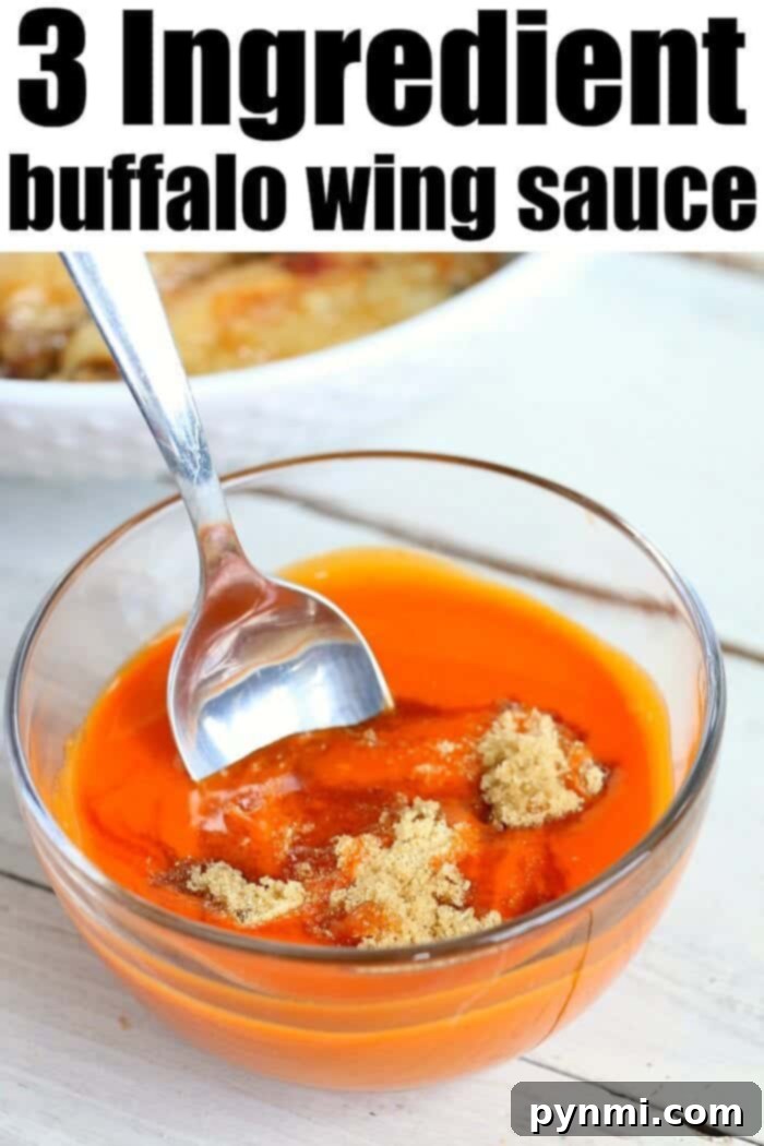 Classic buffalo wing sauce in a bowl