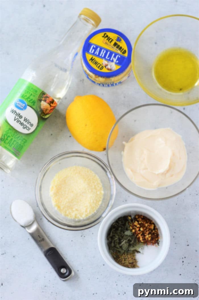 Garlic parmesan chicken wing sauce in a bowl