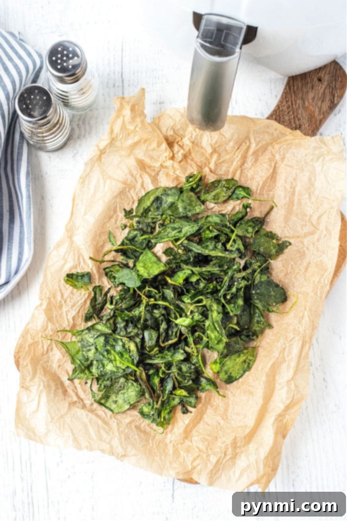 crispy spinach in air fryer