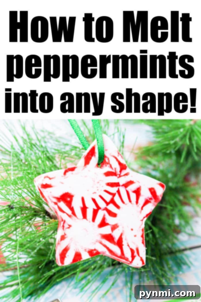 Peppermint's Sweet Dissolve 6 A collection of vibrant melted peppermint ornaments in various shapes, ready for display, showcasing the beauty of melted peppermint ornaments.
