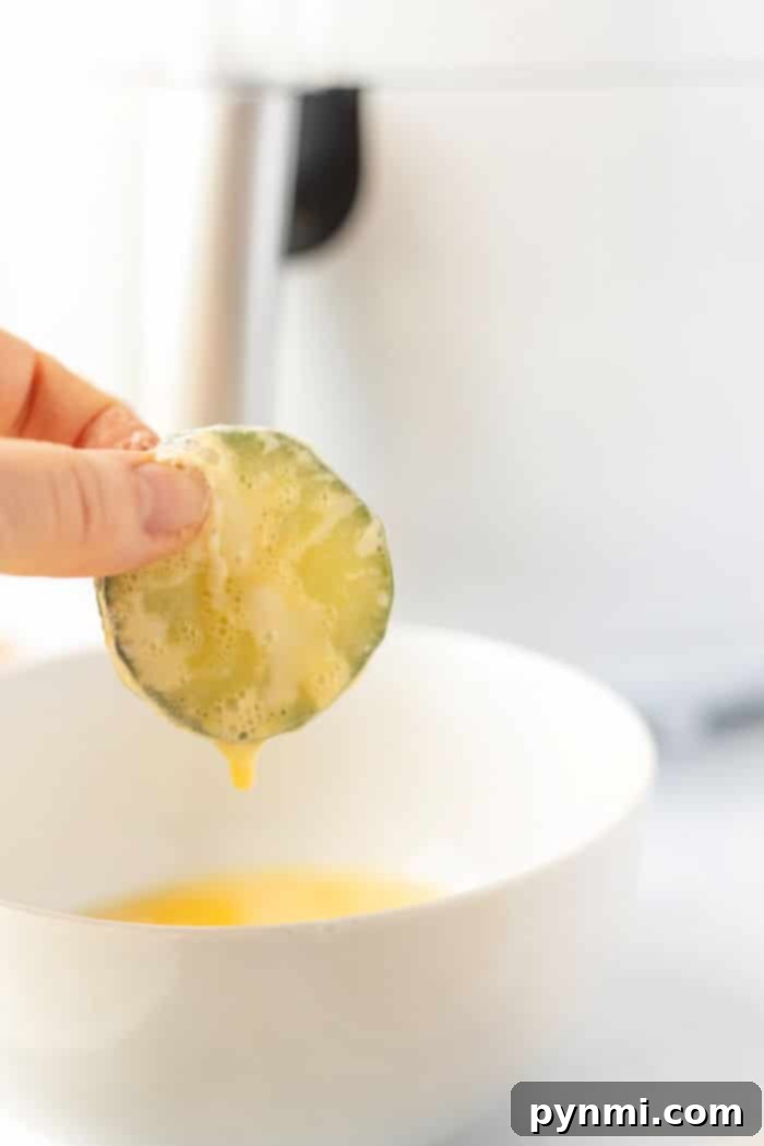 Air-Fried Cucumber Crisps 5 Plated air fryer cucumber chips, garnished and ready to serve.
