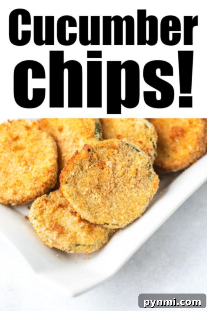 Air-Fried Cucumber Crisps 9 Close-up of golden brown, fried cucumber chips with a crisp texture.