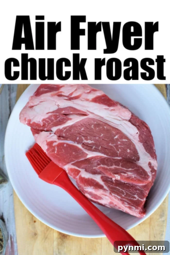 Ultimate Air Fryer Chuck Roast 4 Marinated chuck roast ready for cooking