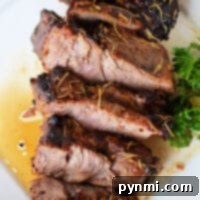 Air fryer chuck roast sliced and garnished