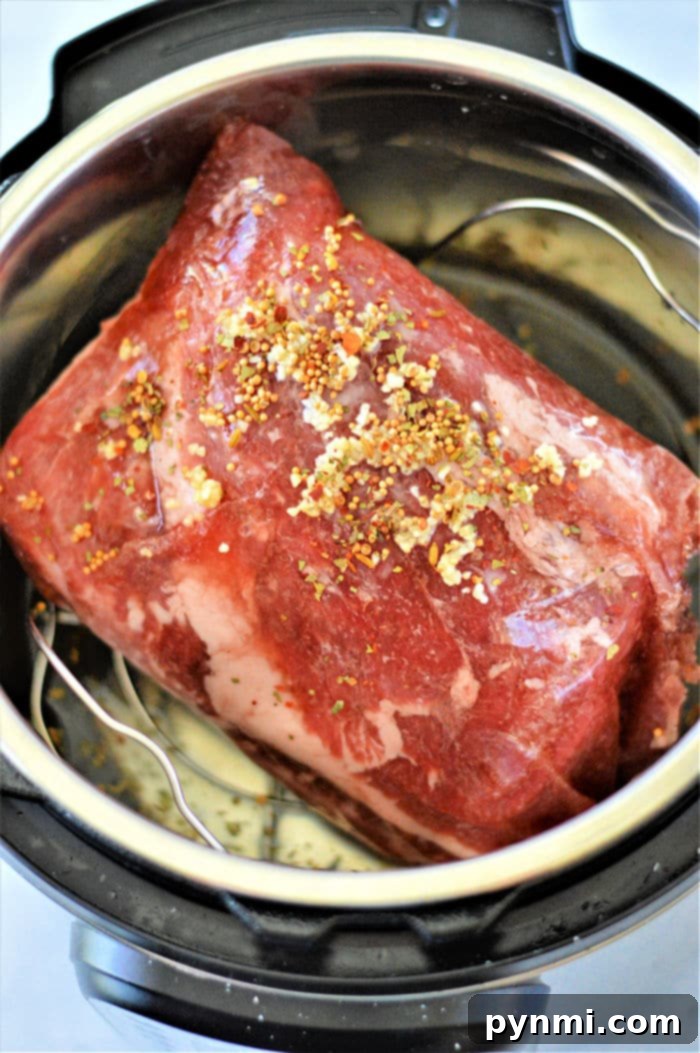 Frozen Corned Beef in Instant Pot with liquid