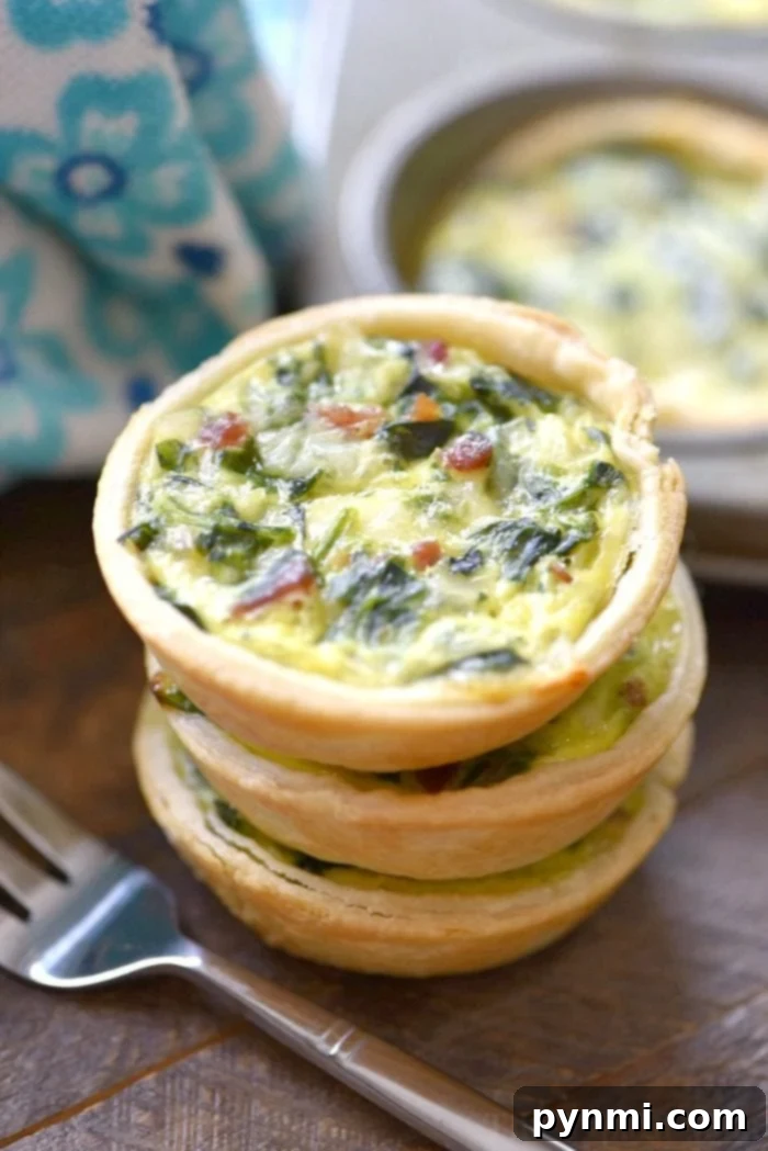 Easy mini quiche recipe that my kids love! Great muffin tin dinner or appetizer that just requires a few ingredients and perfect with leftover ham too. easy mini quiche recipe 2