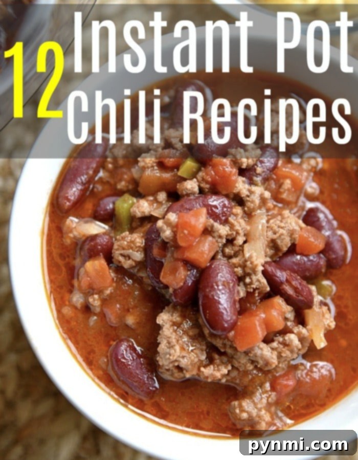 A beautifully presented bowl of Instant Pot White Chicken Chili, garnished with fresh cilantro and a dollop of sour cream, sitting on a rustic wooden surface.