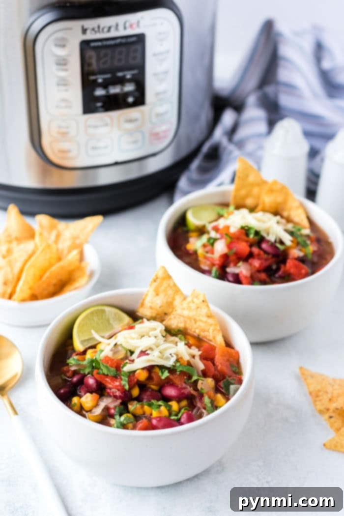 Hearty Instant Pot Vegetarian Bowls 2 Instant Pot Vegetarian Soup with vibrant vegetables and noodles