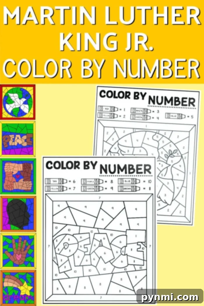 Coloring Dr. King's Dream 2 Martin Luther King Jr. Color by Number Page for Kids