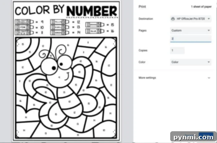 Blooming Spring Number Coloring Fun 6 A child holding a completed Spring color by number page, showing off their colorful artwork and encouraging others to enjoy free printables.