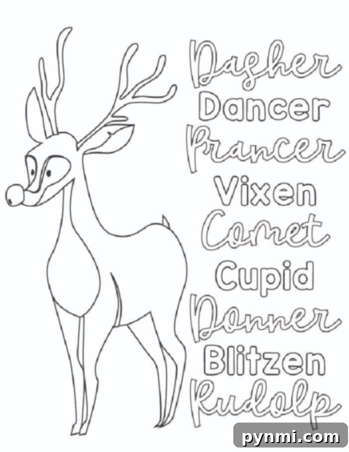 Festive Reindeer Coloring Adventures 3 Reindeer Coloring Pages