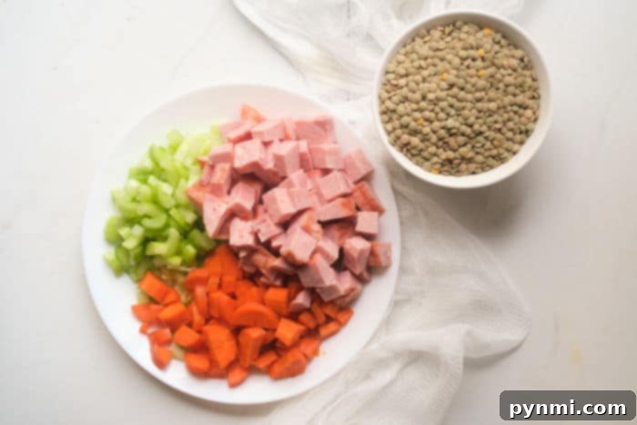 Cozy Instant Pot Ham and Lentil Stew 4 Lentils and Ham
