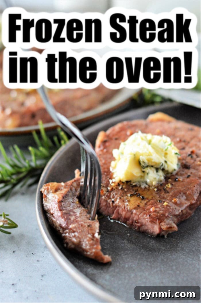 frozen steak in oven