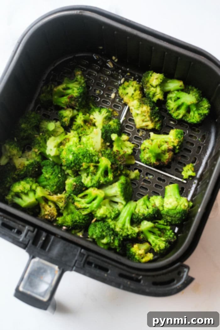 Air Fryer Crispy Frozen Broccoli 2 Air Fryer Broccoli frozen, perfectly cooked with a slight crisp