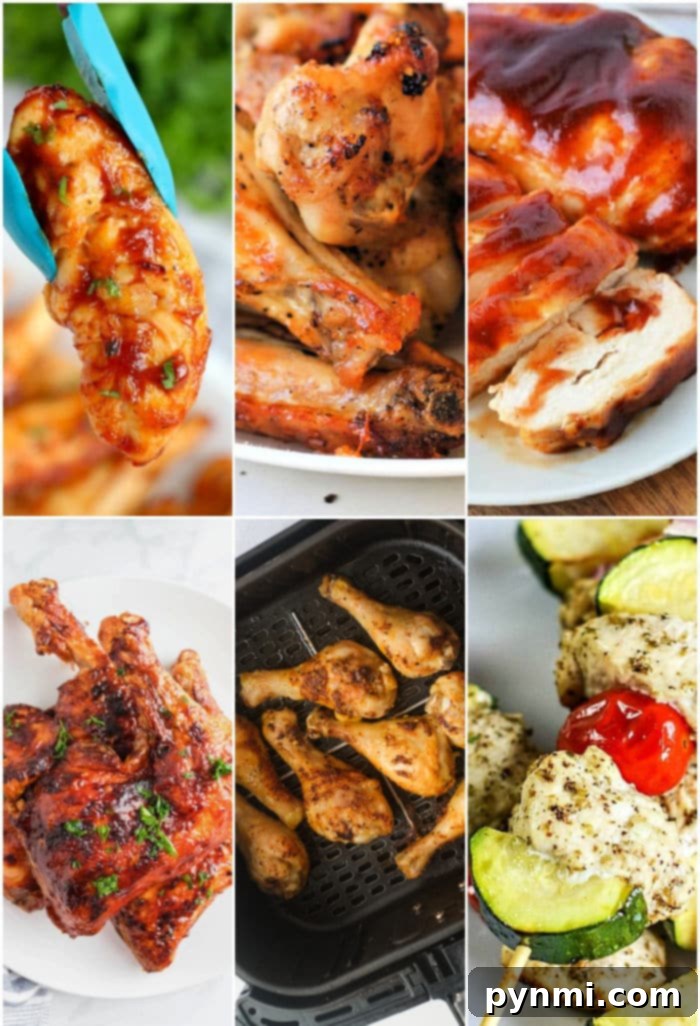 Naked Air Fryer Chicken 2 Crispy air fryer chicken without breading, showcasing golden-brown skin and juicy meat.
