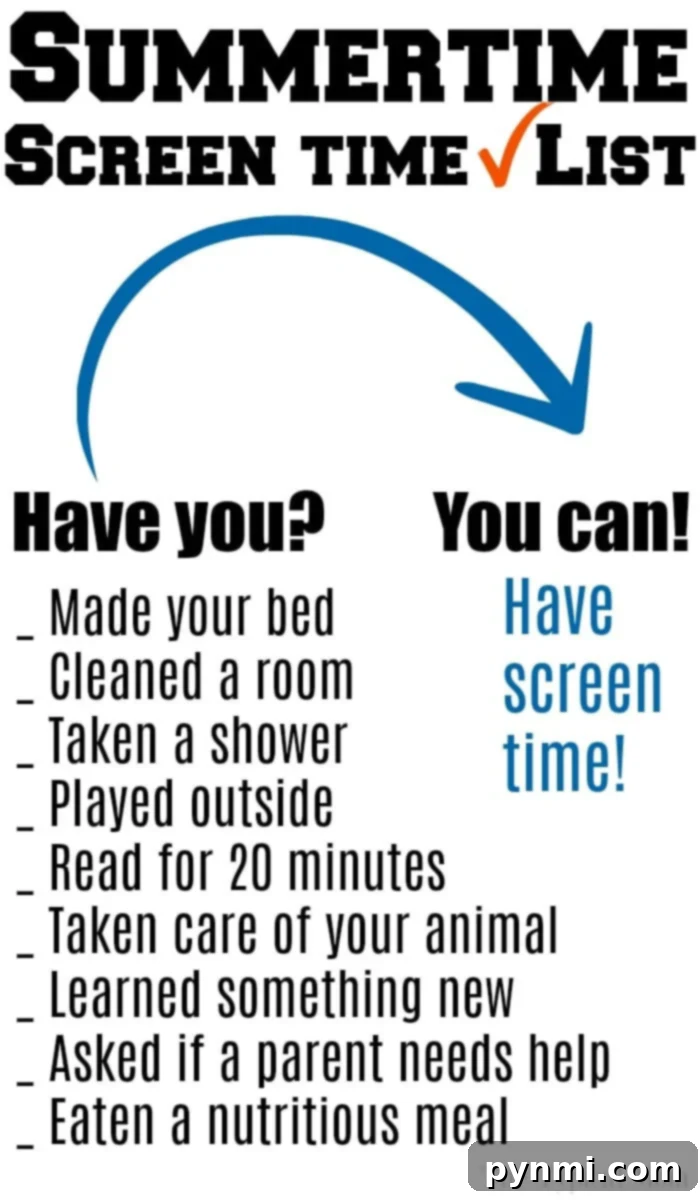 Summertime screen time printable!! #printable Summertime screen time printable, a helpful tool for organizing kids' daily activities and managing screen usage