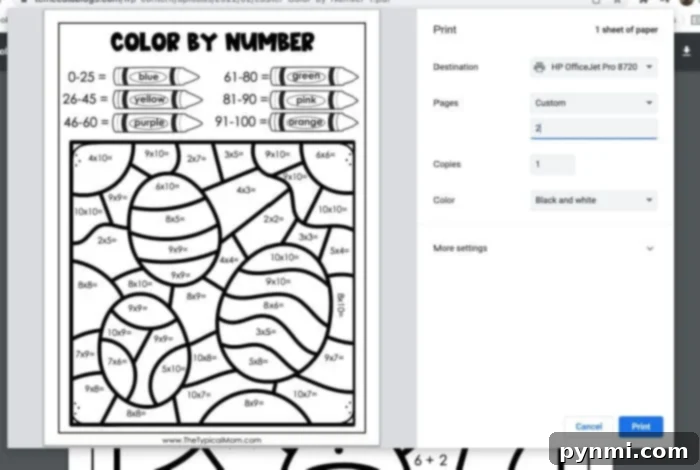 Download Free Easter Color by Number Pages 4 Instructions for printing free color by number Easter pages