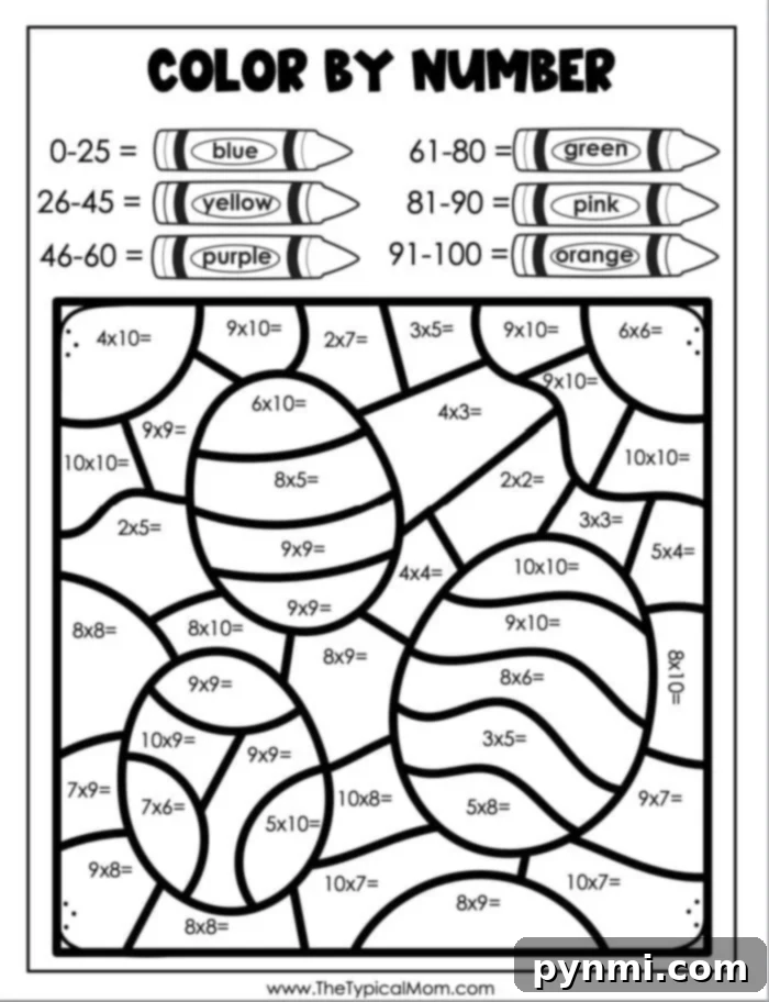 Download Free Easter Color by Number Pages 5 Collection of Easter color by number designs