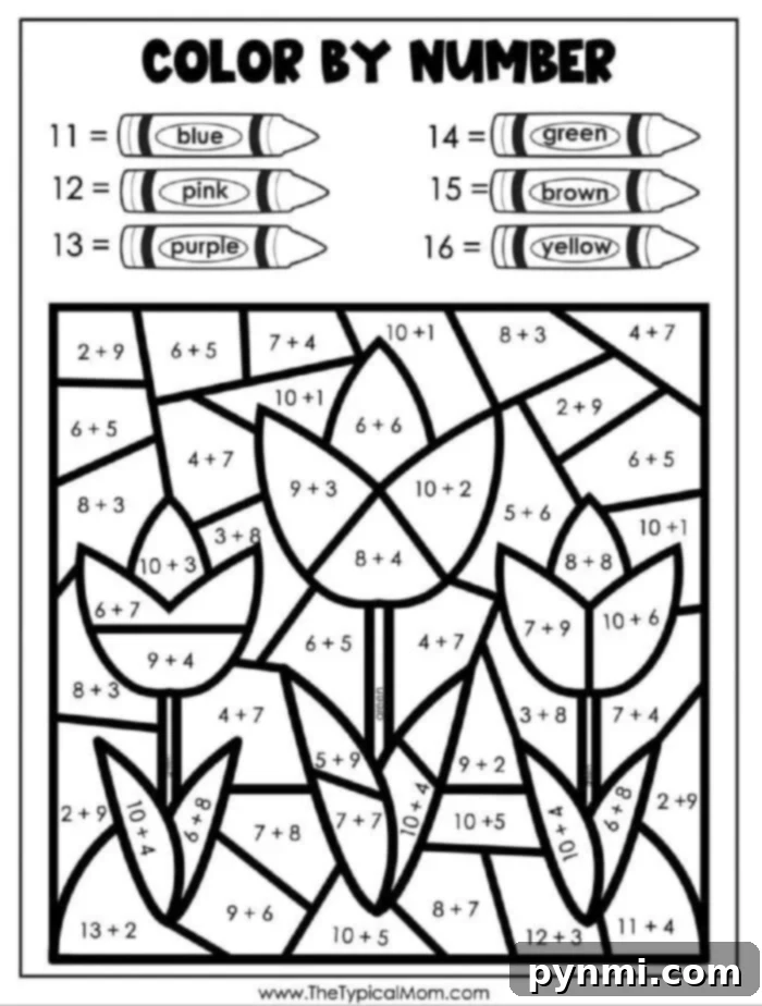 Unlock Your Creativity Free Flower Color by Number Designs 2 flower color by number